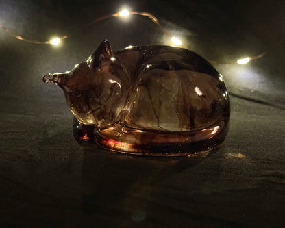 Large Sleeping Cat Brown