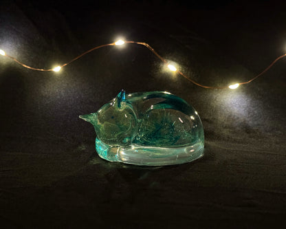 Medium Sleeping Cat Aqua