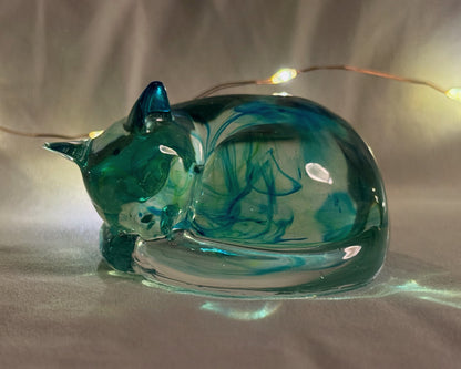 Medium Sleeping Cat Aqua