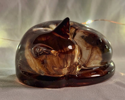 Large Sleeping Cat Brown