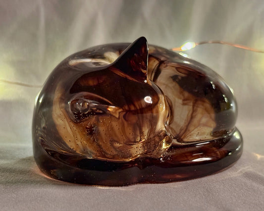 Large Sleeping Cat Brown