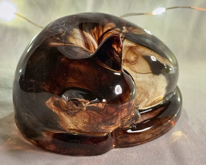 Large Sleeping Cat Brown